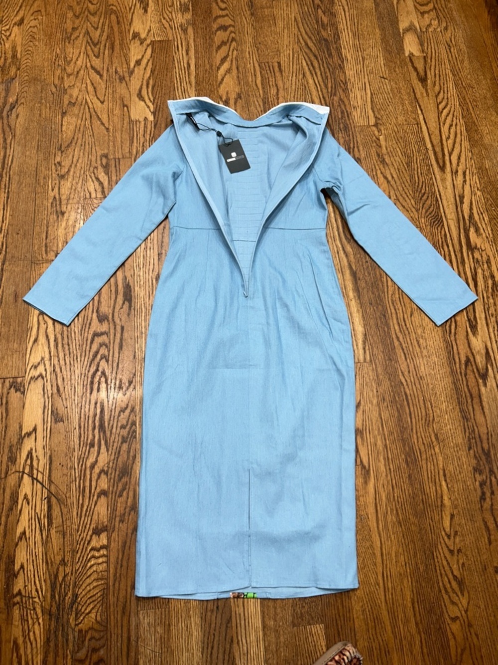 Vintage Style Blue Midi Spring Wedding Guest Dress Church Brunch Size Small - Picture 6 of 6